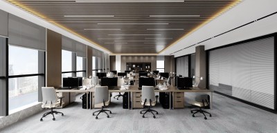 现代公共办公室3D模型下载